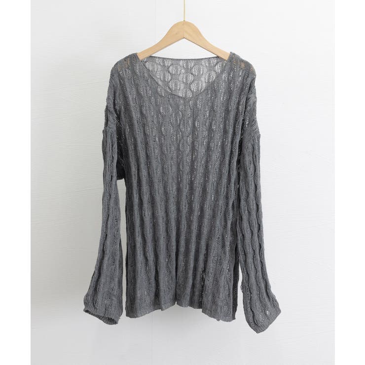 メッシュニット 透かし編みトップス 長袖 | SUNSHINE CLOSET | 詳細画像12 