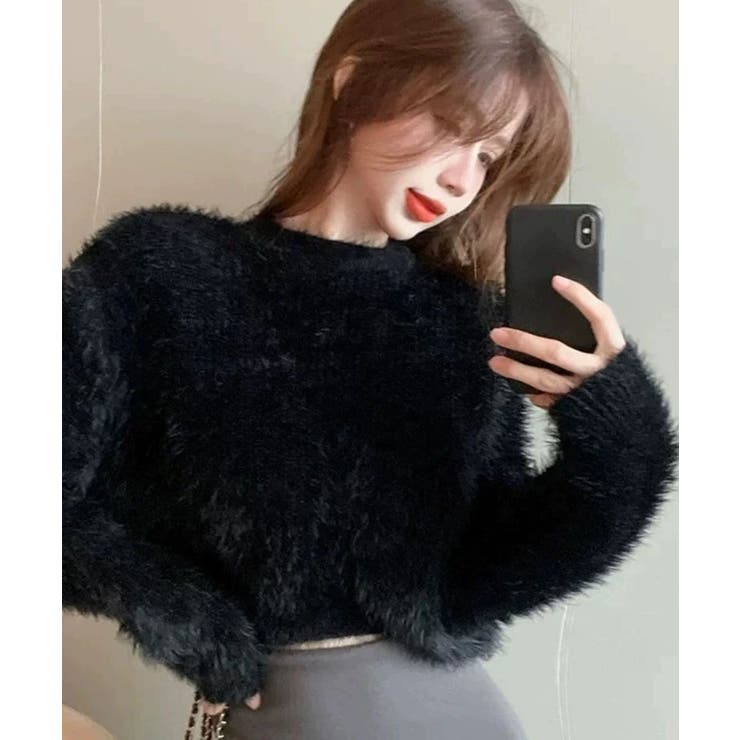 ショート丈シャギーニットレディース韓国風 | SUNSHINE CLOSET | 詳細画像5 