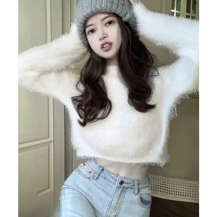 ショート丈シャギーニットレディース韓国風 | SUNSHINE CLOSET | 詳細画像9 