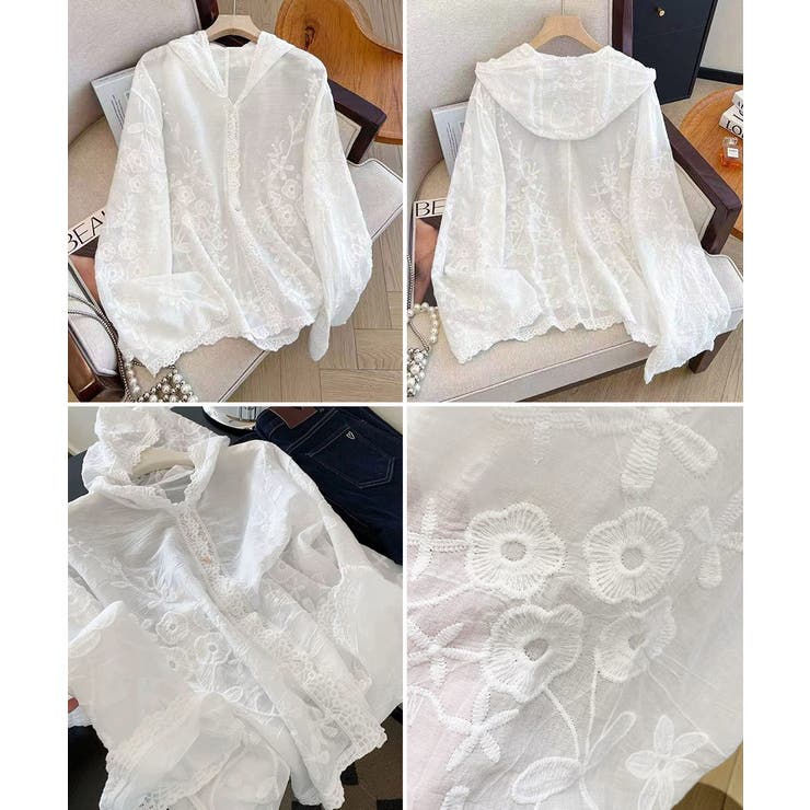 日焼け対策サマーカーディガン 長袖薄手フーディー ナチュラル | SUNSHINE CLOSET | 詳細画像16 