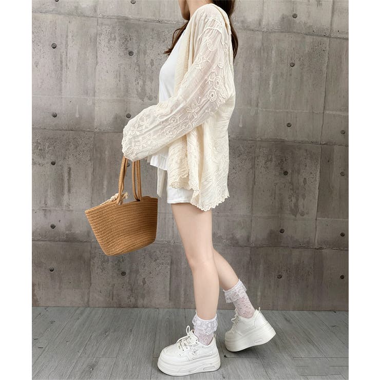 日焼け対策サマーカーディガン 長袖薄手フーディー ナチュラル | SUNSHINE CLOSET | 詳細画像19 