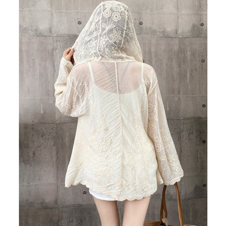 日焼け対策サマーカーディガン 長袖薄手フーディー ナチュラル | SUNSHINE CLOSET | 詳細画像21 