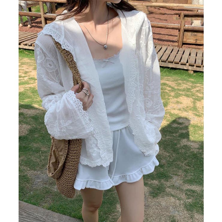 日焼け対策サマーカーディガン 長袖薄手フーディー ナチュラル | SUNSHINE CLOSET | 詳細画像5 