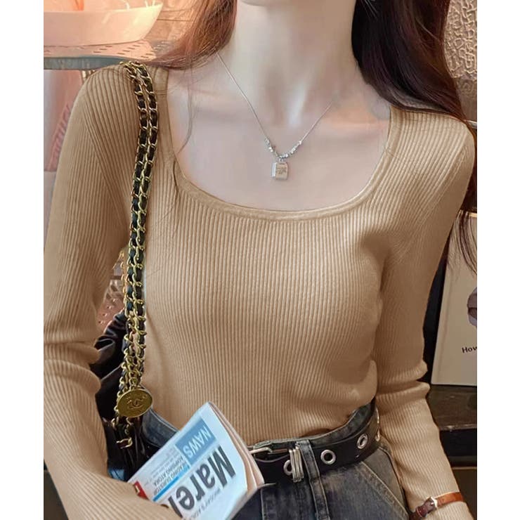 Uネックリブトップススクエアネックニット | SUNSHINE CLOSET | 詳細画像13 