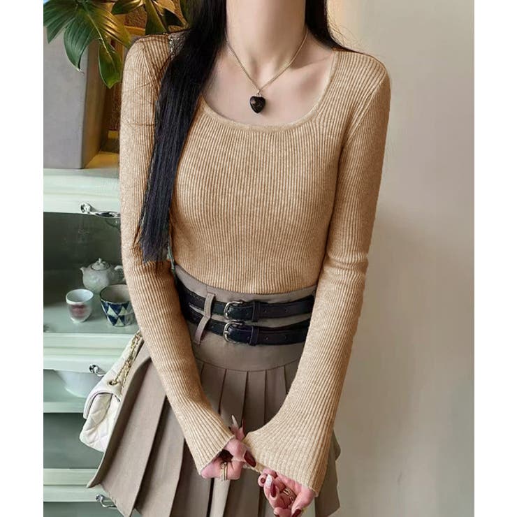 Uネックリブトップススクエアネックニット | SUNSHINE CLOSET | 詳細画像14 