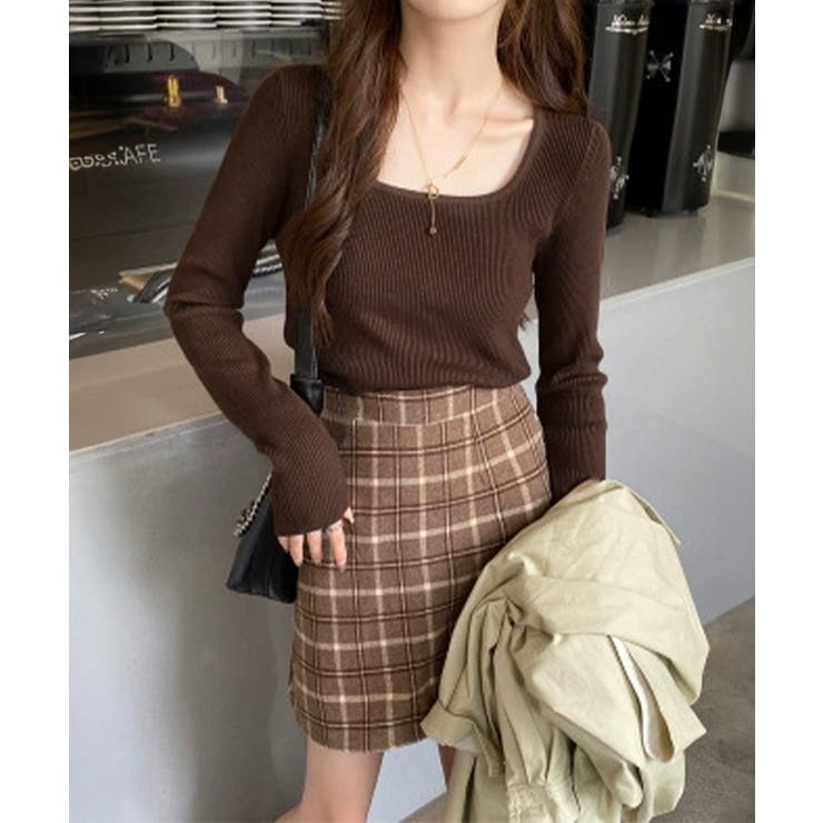 Uネックリブトップススクエアネックニット | SUNSHINE CLOSET | 詳細画像20 