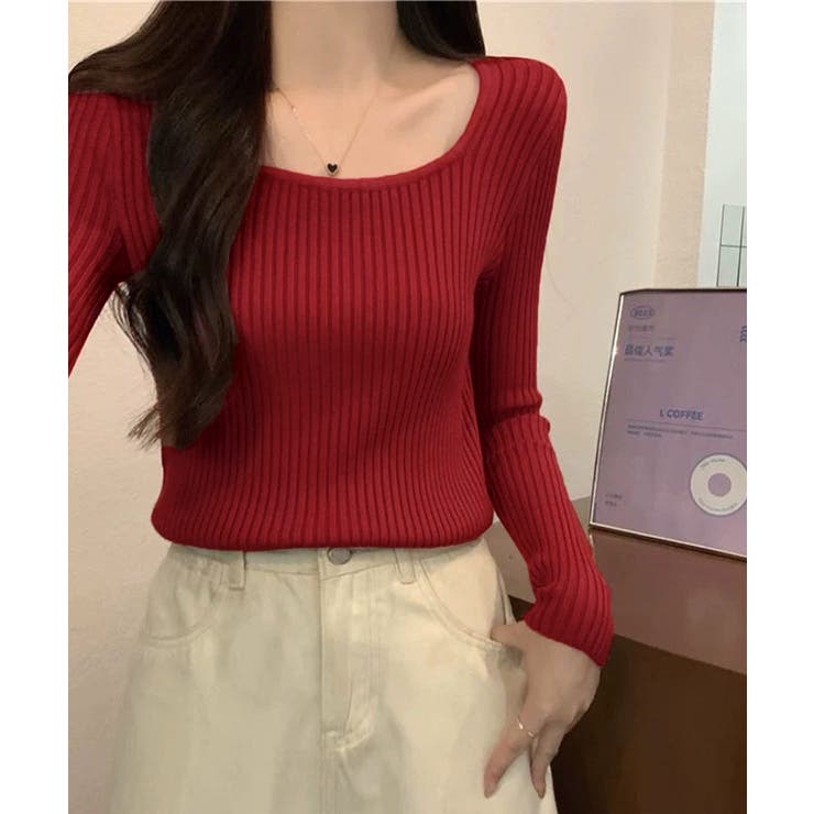 Uネックリブトップススクエアネックニット | SUNSHINE CLOSET | 詳細画像22 