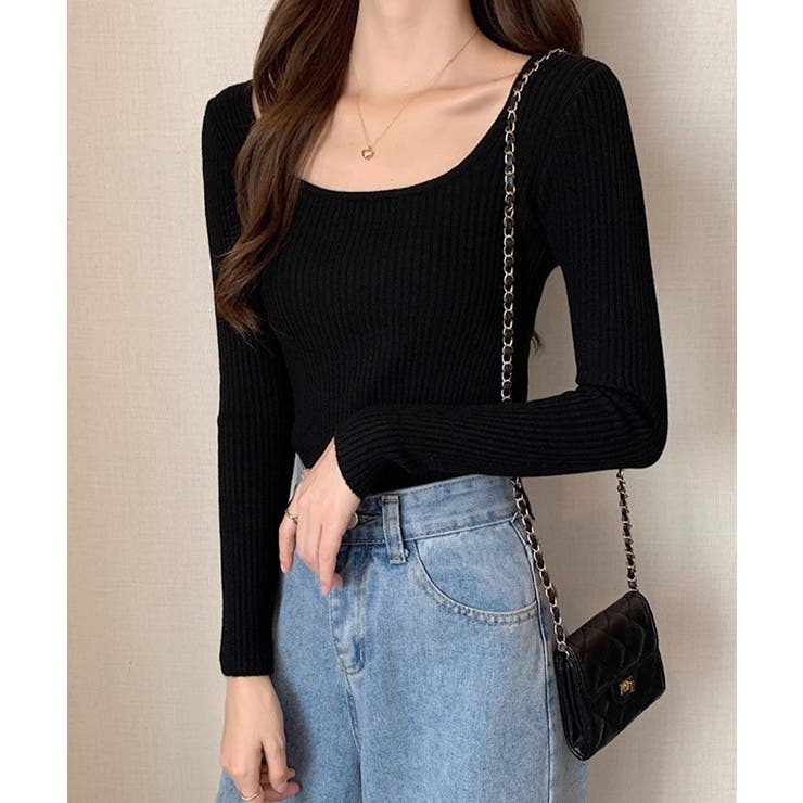 Uネックリブトップススクエアネックニット | SUNSHINE CLOSET | 詳細画像7 