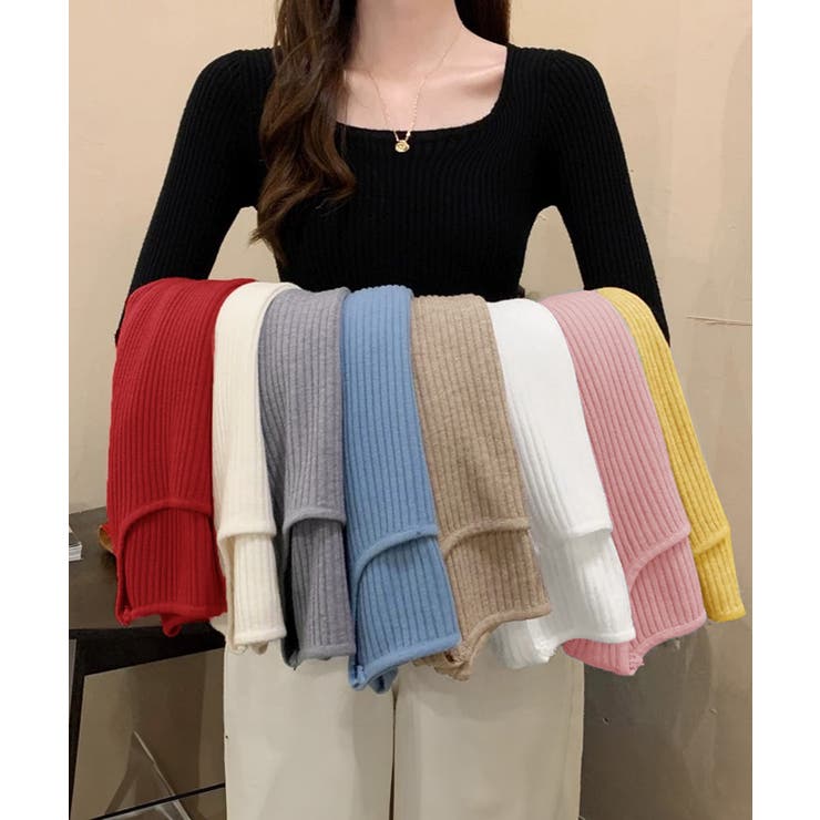 Uネックリブトップススクエアネックニット | SUNSHINE CLOSET | 詳細画像8 