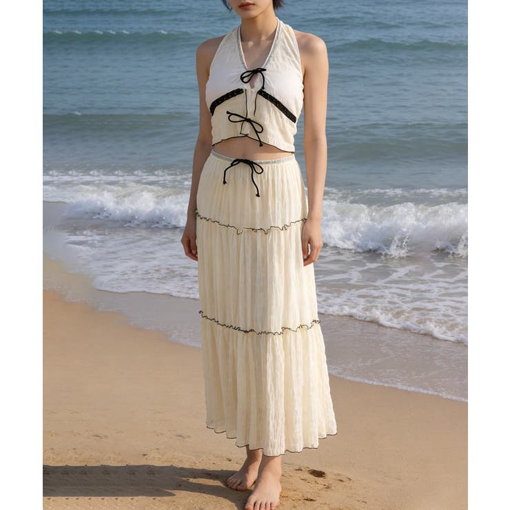 ホルタートップスセクシービキニボトム ティアードスカート おしゃれリゾート水着セ… | SUNSHINE CLOSET | 詳細画像11 