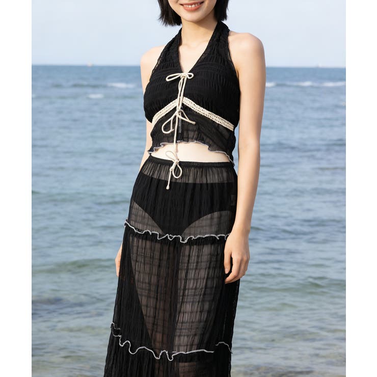 ホルタートップスセクシービキニボトム ティアードスカート おしゃれリゾート水着セ… | SUNSHINE CLOSET | 詳細画像19 