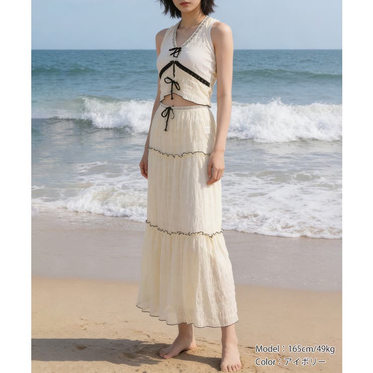 ホルタートップスセクシービキニボトム ティアードスカート おしゃれリゾート水着セ… | SUNSHINE CLOSET | 詳細画像25 