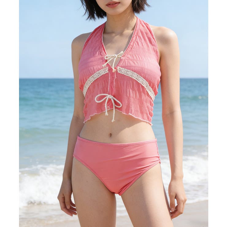 ホルタートップスセクシービキニボトム ティアードスカート おしゃれリゾート水着セ… | SUNSHINE CLOSET | 詳細画像4 