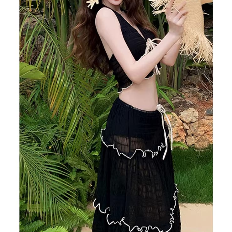 ホルタートップスセクシービキニボトム ティアードスカート おしゃれリゾート水着セ… | SUNSHINE CLOSET | 詳細画像6 