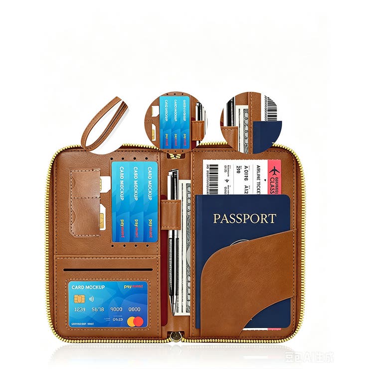 RFID防止上質トラベルウォレット 旅行用マルチポーチ多収納 カード収納ケース | SUNSHINE CLOSET | 詳細画像7 