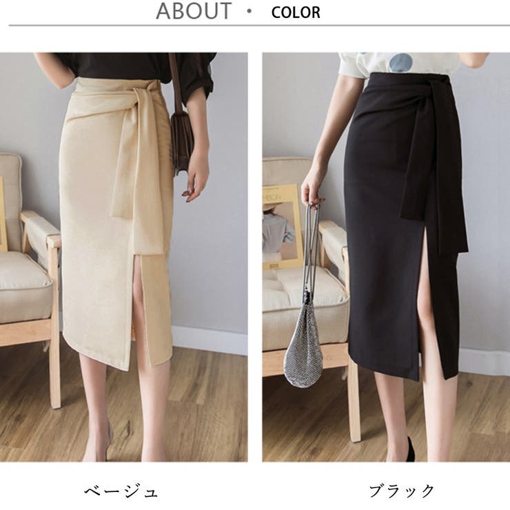 タイトスカート 膝丈 ウエストリボン韓国 | SUNSHINE CLOSET | 詳細画像2 