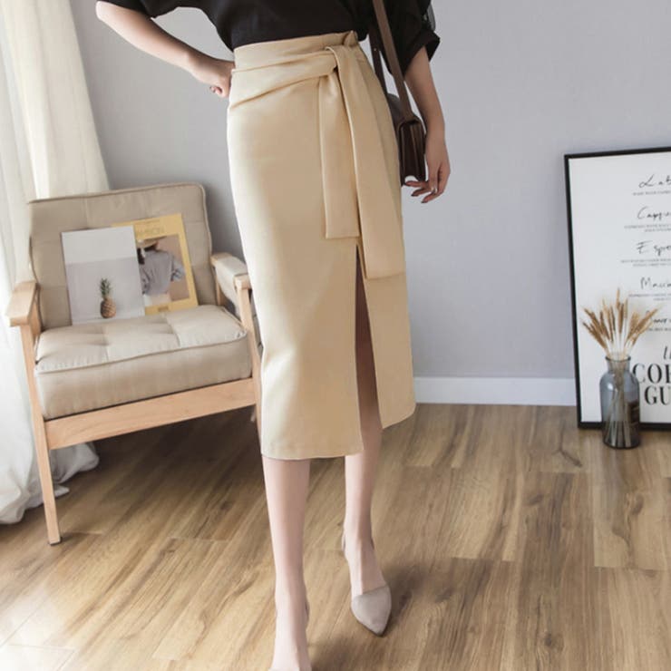 タイトスカート 膝丈 ウエストリボン韓国 | SUNSHINE CLOSET | 詳細画像7 