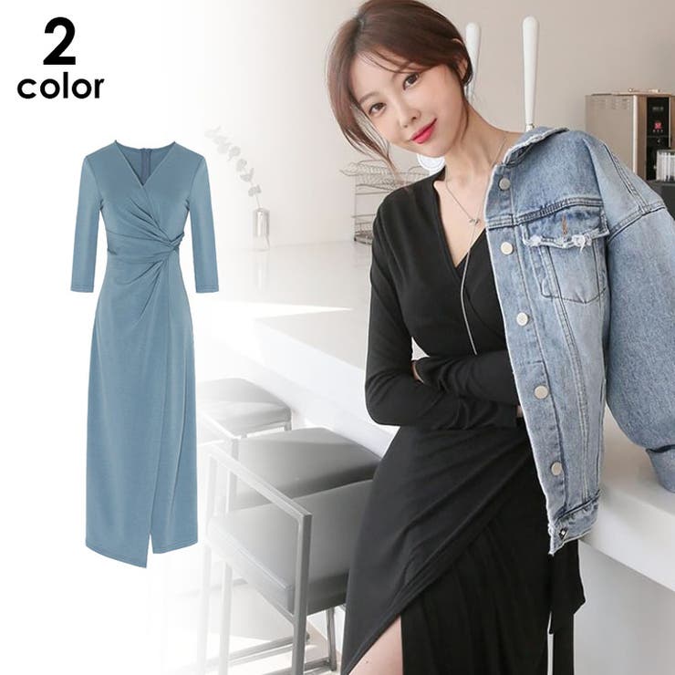 Vネック ワンピース レディースドレス韓国 品番 Agcw Angelcloset エンジェルクローゼット のレディースファッション通販 Shoplist ショップリスト