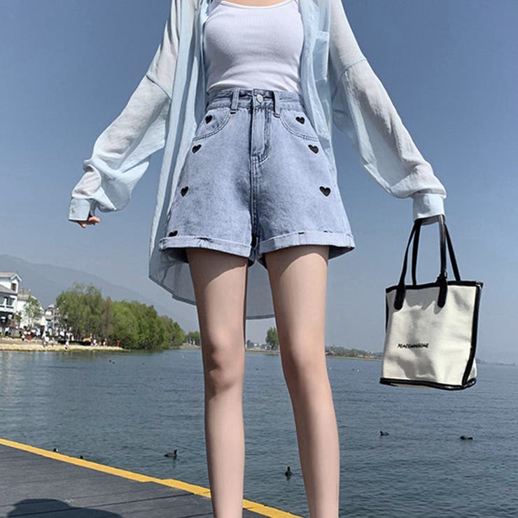 デニム ショートパンツ レディース美脚[品番：AGCW0002177