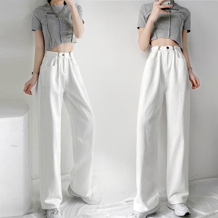 ハイウエスト デニム ワイドパンツ 韓国 | SUNSHINE CLOSET | 詳細画像10 