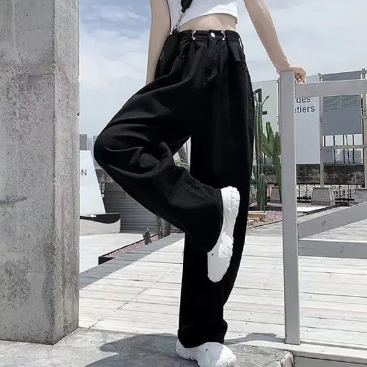 ハイウエスト デニム ワイドパンツ 韓国 | SUNSHINE CLOSET | 詳細画像9 