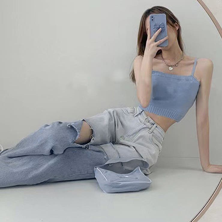 ダメージ デニムパンツ ハイウエスト韓国 | SUNSHINE CLOSET | 詳細画像10 