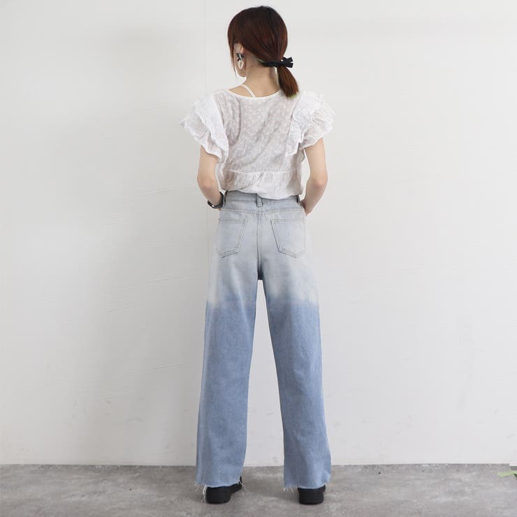 ダメージ デニムパンツ ハイウエスト韓国 | SUNSHINE CLOSET | 詳細画像17 