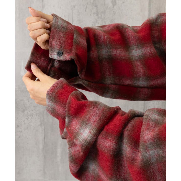 チェック柄フーデッドシャツレディース秋冬 | SUNSHINE CLOSET | 詳細画像27 