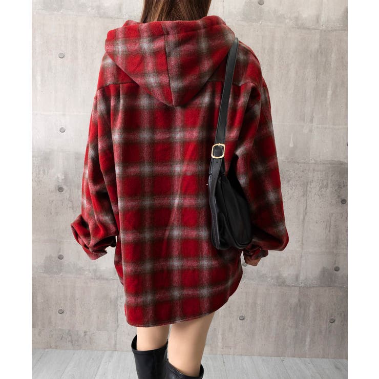 チェック柄フーデッドシャツレディース秋冬 | SUNSHINE CLOSET | 詳細画像28 