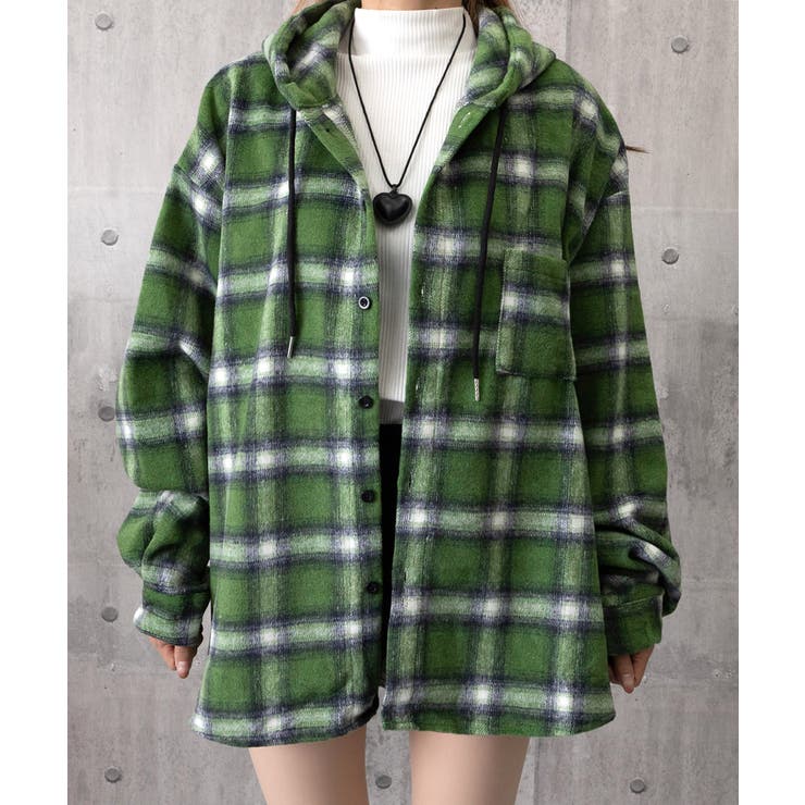 チェック柄フーデッドシャツレディース秋冬 | SUNSHINE CLOSET | 詳細画像29 