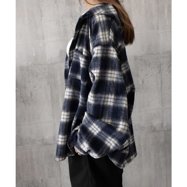 チェック柄フーデッドシャツレディース秋冬 | SUNSHINE CLOSET | 詳細画像30 
