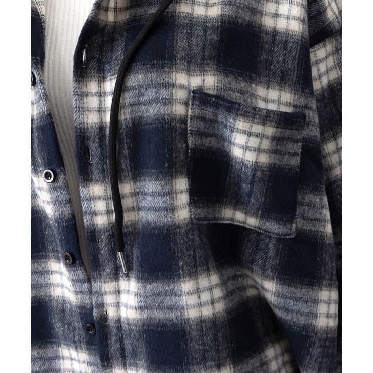 チェック柄フーデッドシャツレディース秋冬 | SUNSHINE CLOSET | 詳細画像31 