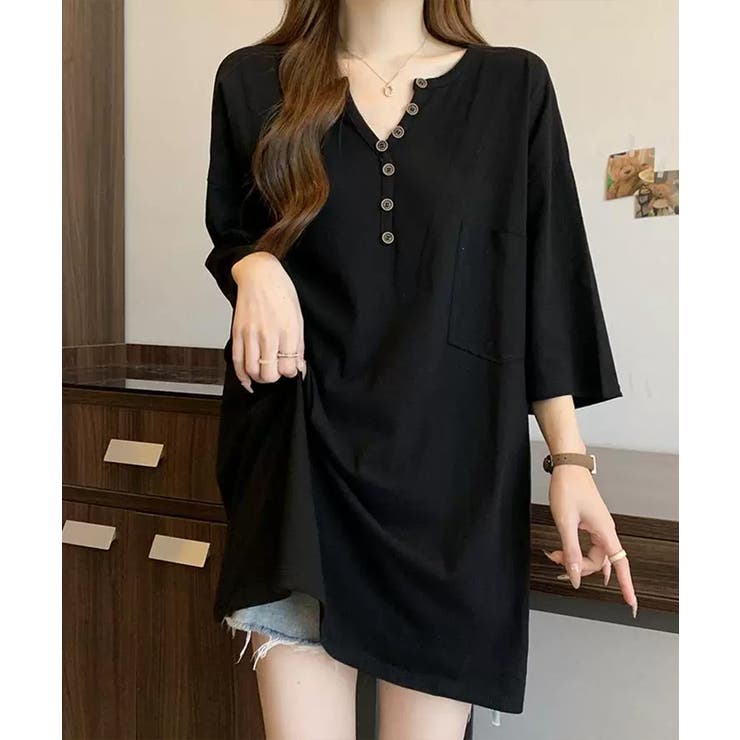 レディース オーバーサイズカットソー 体型カバーロングTシャツ | SUNSHINE CLOSET | 詳細画像10 