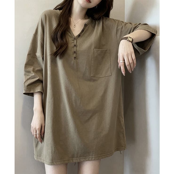 レディース オーバーサイズカットソー 体型カバーロングTシャツ | SUNSHINE CLOSET | 詳細画像19 