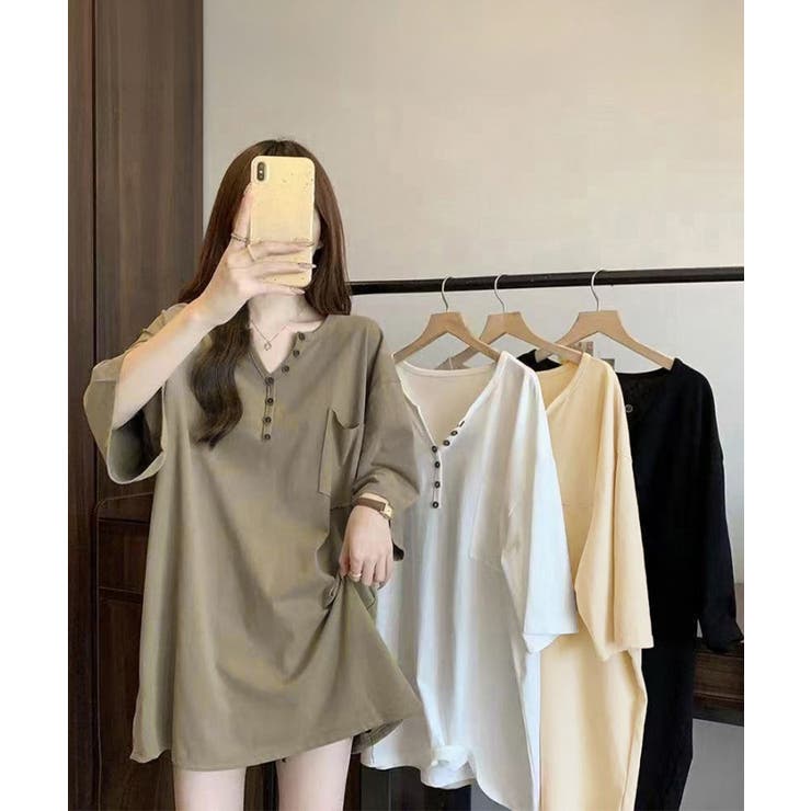 レディース オーバーサイズカットソー 体型カバーロングTシャツ | SUNSHINE CLOSET | 詳細画像20 