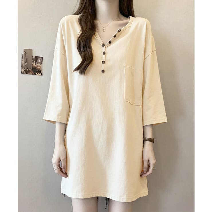 レディース オーバーサイズカットソー 体型カバーロングTシャツ | SUNSHINE CLOSET | 詳細画像4 