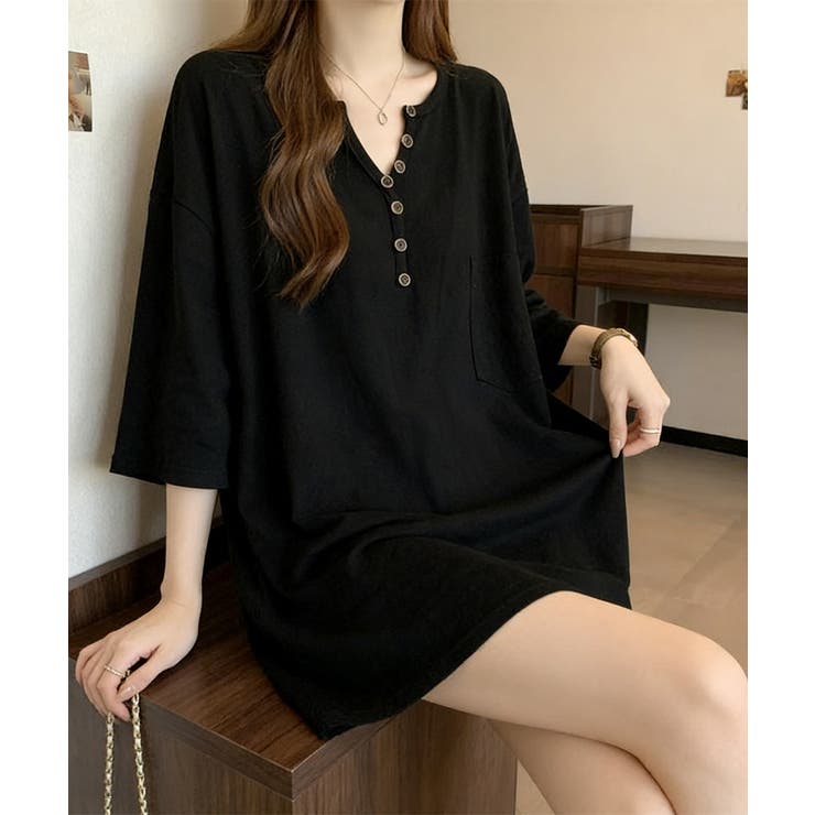 レディース オーバーサイズカットソー 体型カバーロングTシャツ | SUNSHINE CLOSET | 詳細画像7 