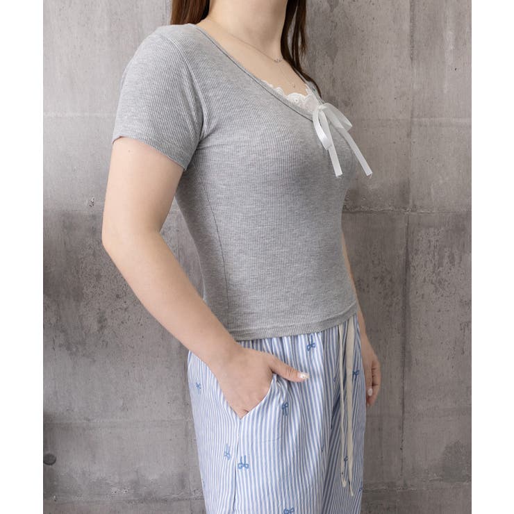 レディース ヘンリーネック 半袖トップスショート丈 | SUNSHINE CLOSET | 詳細画像15 
