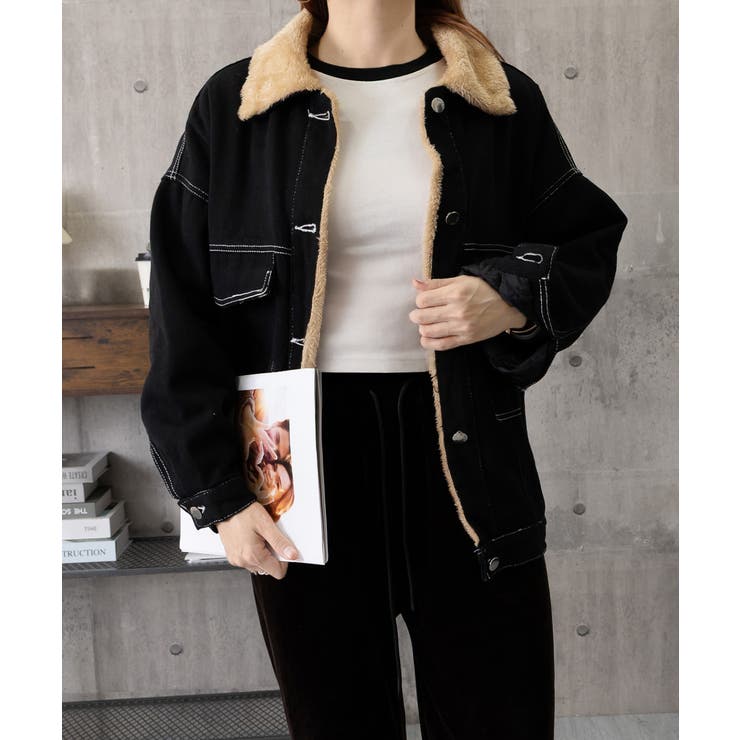 裏ファーデニムジャケットステッチブルゾン | SUNSHINE CLOSET | 詳細画像14 