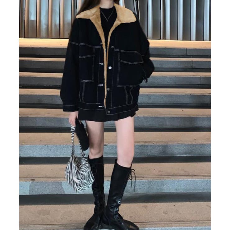 裏ファーデニムジャケットステッチブルゾン | SUNSHINE CLOSET | 詳細画像6 