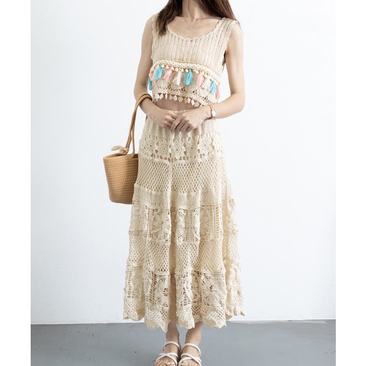 クロシェ編みセットアップ ボヘミアン夏服 | SUNSHINE CLOSET | 詳細画像12 