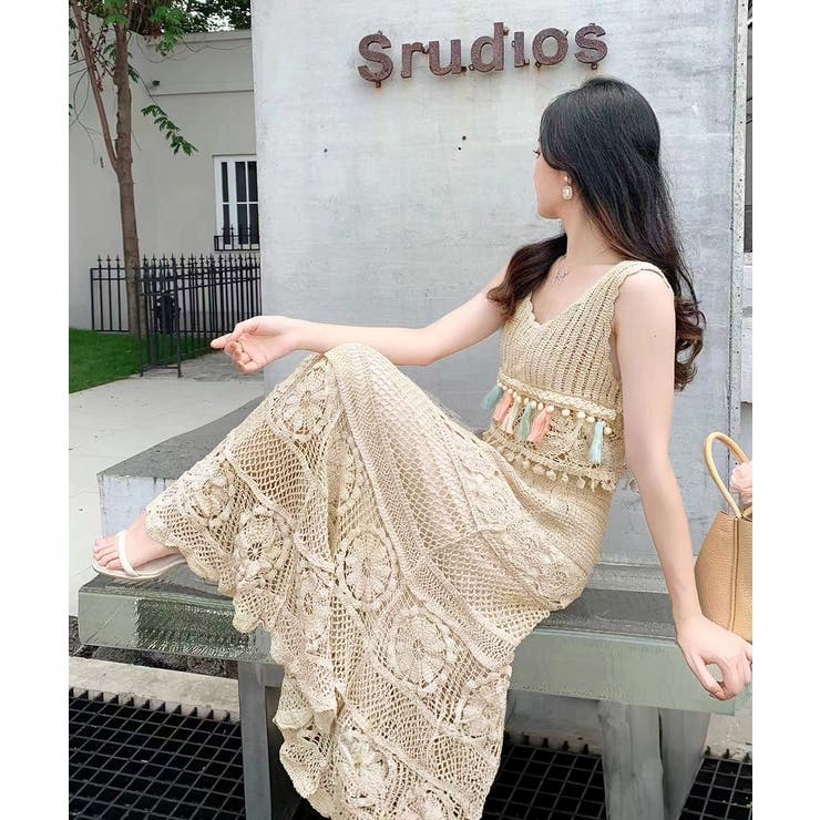 クロシェ編みセットアップ ボヘミアン夏服 | SUNSHINE CLOSET | 詳細画像4 