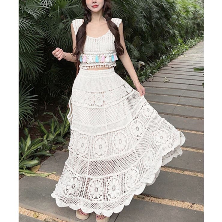 クロシェ編みセットアップ ボヘミアン夏服 | SUNSHINE CLOSET | 詳細画像8 