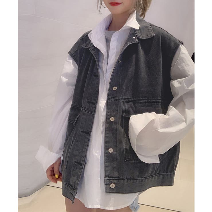 HERMES 25AW 海外限定 レディース ベスト ジレ デニム Gジャン ベスト レディースデニムベスト 韓国ジレ[品番：AGCW0002440