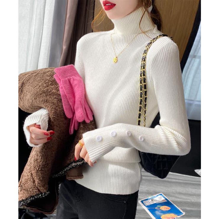 ハイネックニットトップス 長袖ニットソー | SUNSHINE CLOSET | 詳細画像6 