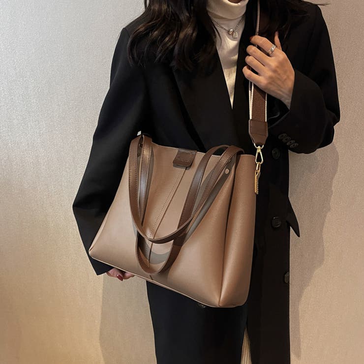 薄ブラウン | ショルダーバッグ 大容量 トートバッグ | SUNSHINE CLOSET