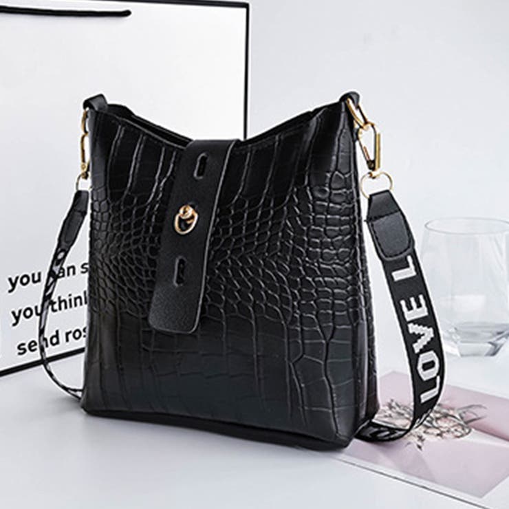 ブラック | ミニショルダーバッグ クロコ型押し 春夏 | SUNSHINE CLOSET