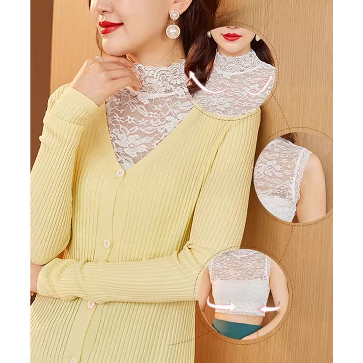 付け襟 花柄レース インナートップス韓国 | SUNSHINE CLOSET | 詳細画像7 