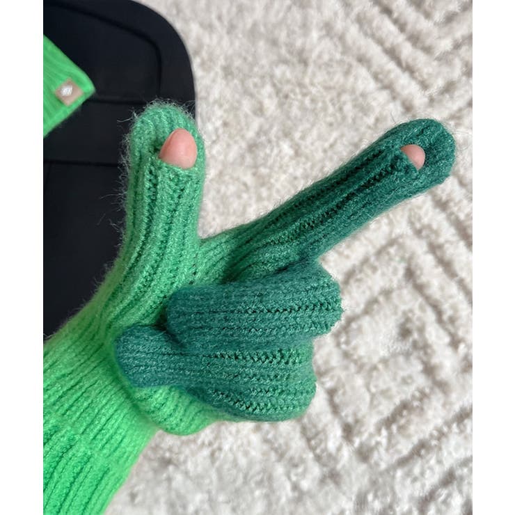 グラデーションニット手袋 スマホ対応手袋 | SUNSHINE CLOSET | 詳細画像3 