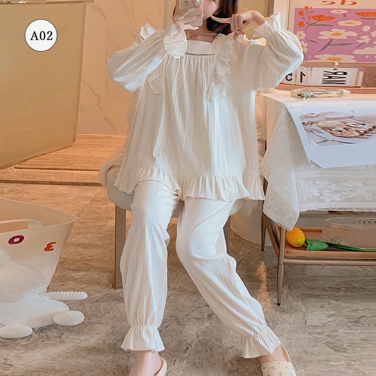 可愛いパジャマ 上下セット ルームウェア[品番：AGCW0003311